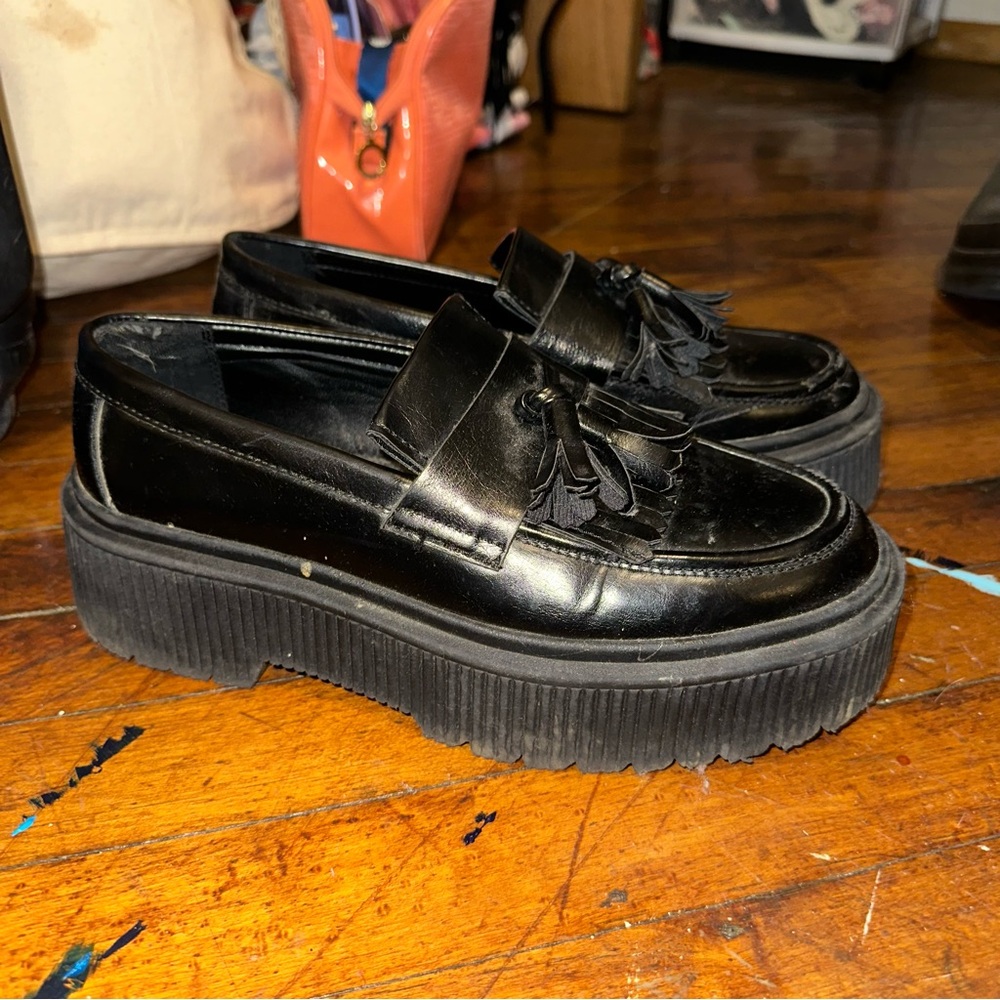 Platform Black Loafers